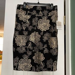 LuLaRoe Black and Gold Cassie Pencil Skirt